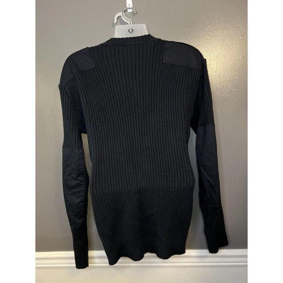 Blauer Duty Sweater Mens 2XL Dark Navy V Neck Rib Knit Shoulder Patch CT DOC - Picture 5 of 8